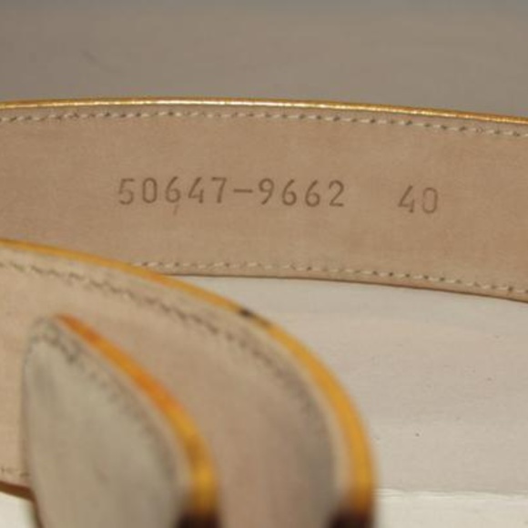 Escada Gold Patent Leather Gold \'E\' Buckle Belt main image 8